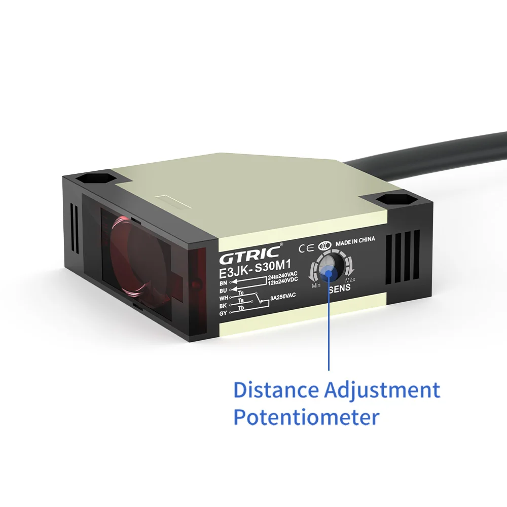 GTRIC Diffuse Reflection E3JK Photoelectric Sensor AC and DC Universal Sensing Distance 30CM Infrared Diffusion Optical Switch