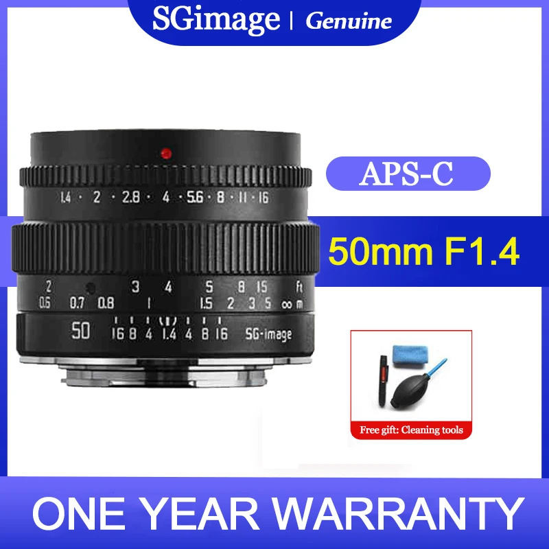 

SGimage 50mm F1.4 APS-C Camera Lens Large Aperture Standard Prime For Sony E Fuji X Canon M/R Nikon Z M43 L Mount Cameras