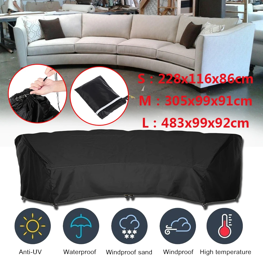 Sofa Cover 210D Oxford Cloth Windproof Rain Snow Dust Garden Patio Furniture Cover Black Grey Green