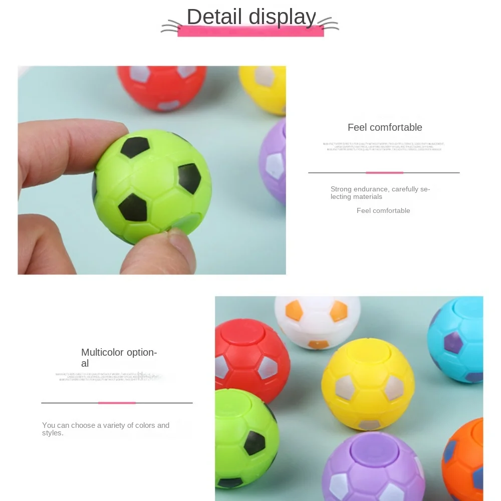 10PCS Mini Soccer Fidget Spinners Rotatable Favors Soccer Ball Toys Color Funny Jumping Bouncy Balls Classroom Prize