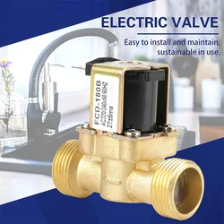Brass Electric Solenoid Valve AC220V DC12V Integration Faucet Solenoid for Valve Control Normally Closed G1/2''