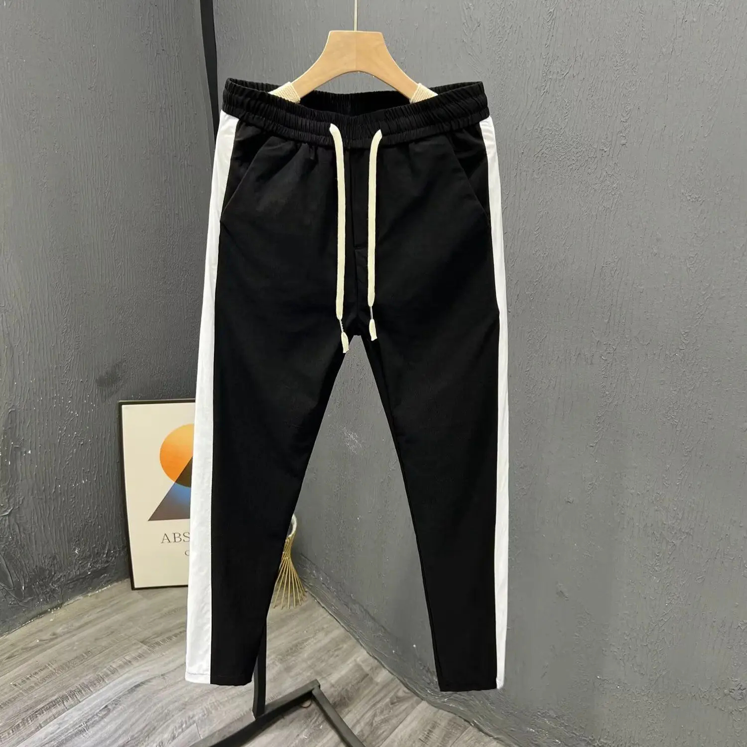 

Luxury Brand Clothes Men 2026 Versatile Casual Loose Straight Striped New Trendy Versatile Men's Work Pants Trousers Male