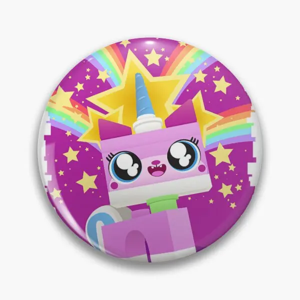 Unikitty Robo Cat  Soft Button Pin Clothes Collar Lapel Pin Brooch Women Cartoon Fashion Funny Hat Metal Creative Gift Jewelry