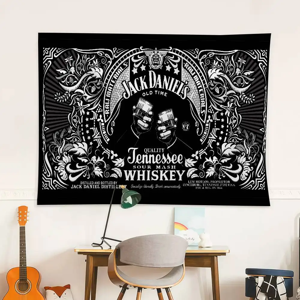 J-Jack luxo D-Daniels bandeira decoração ao ar livre piquenique festa casa acampamento festa arte pendurado banner