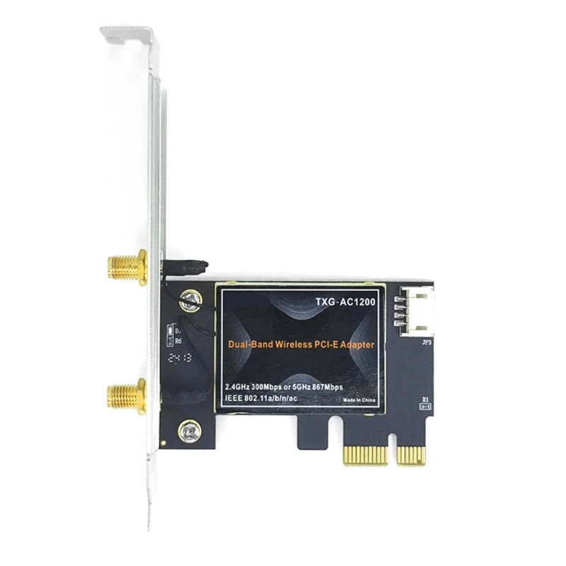 Scheda Wifi PCIE TXG-AC1200 Scheda rete per computer Ricevitore Wifi 2.4Ghz 5Ghz Adattatori wireless 2 antenne