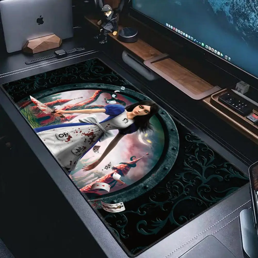 Game A-Alice M-Madness Return Horror Mouse Pad For Office Gaming And Keyboard Table Pad Non-Slip Large XXL Waterproof HYBXAXC