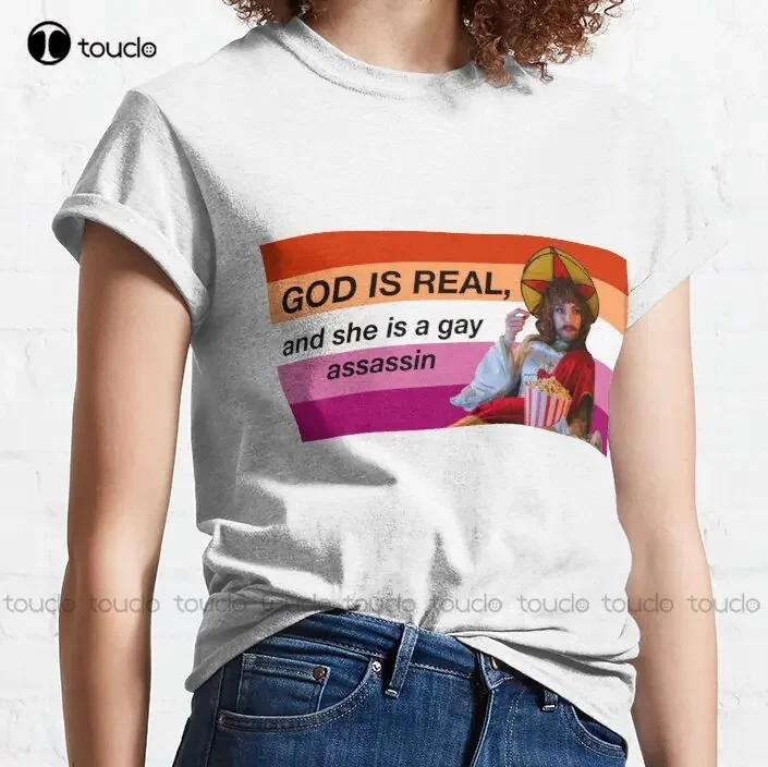 Jesus Villanelle, God Is Real Killing Eve, Villanelle Classic T-Shirt T Shirt Men Breathable Cotton Xs-5Xl Streetwear Unisex Tee