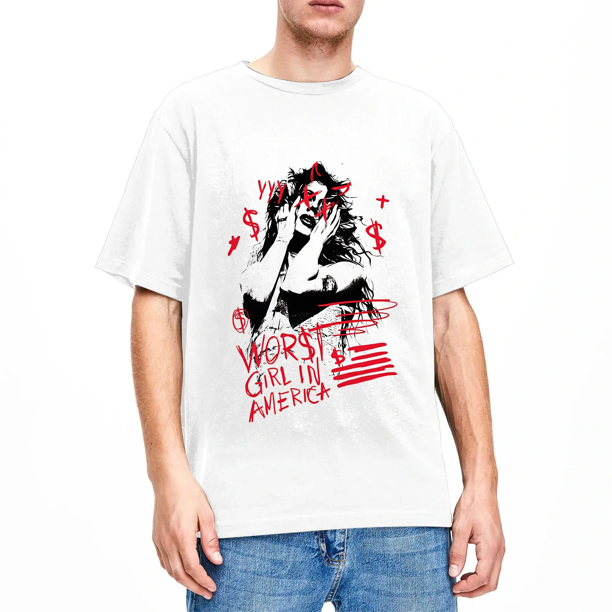 Streetwear T Shirt Slayyyter Worst Girl In America Cotton T-Shirts  Hipster Tee Shirt for Man Summer Y2K Casual Custom Clothes,