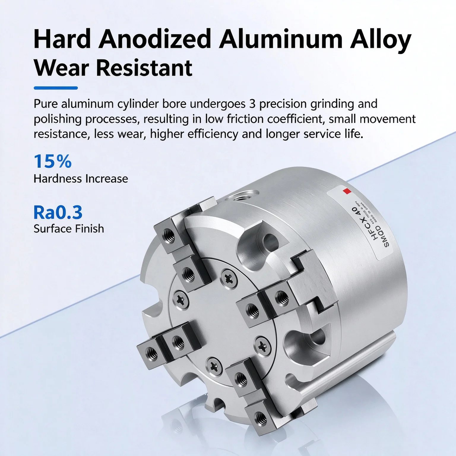 HFCX Four-Claw Finger Pneumatic Cylinder Claw Parallel Fixture Bore Sizes 16/20/25/32/40/50/63 for Precision Clamping