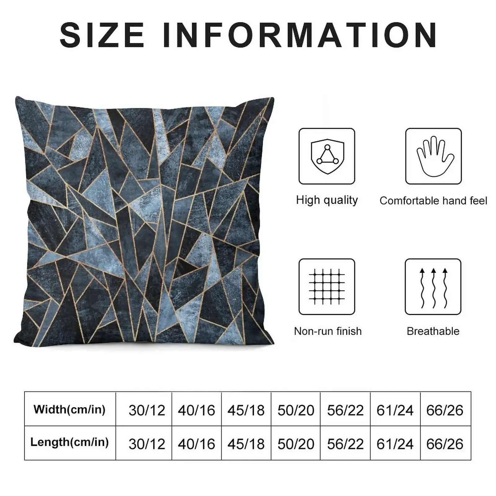 Shattered Soft Dark Blue Throw Pillow Pillowcase Cushion christmas pillowcases pillow