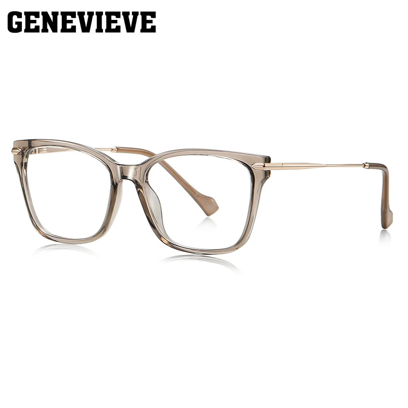 GENEVIEVE إطار مربع هندسي جديد تصميم بسيط مضاد للضوء الأزرق نظارات فوتوكروميك وصفة طبية قابلة للتخصيص LS242 #6
