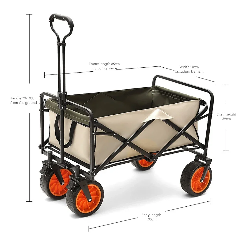 

Camping Accsesories Camping Trolley High Capacity Folding Easy to Carry Space Saving Waterproof Fabric Ergonomic Design