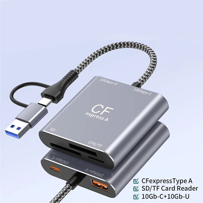 

Высокоскоростной кард-ридер Cfexpress 3в1 Typea SD TF USB3.2 Gen2 10 Гбит/с USB-C Hub B