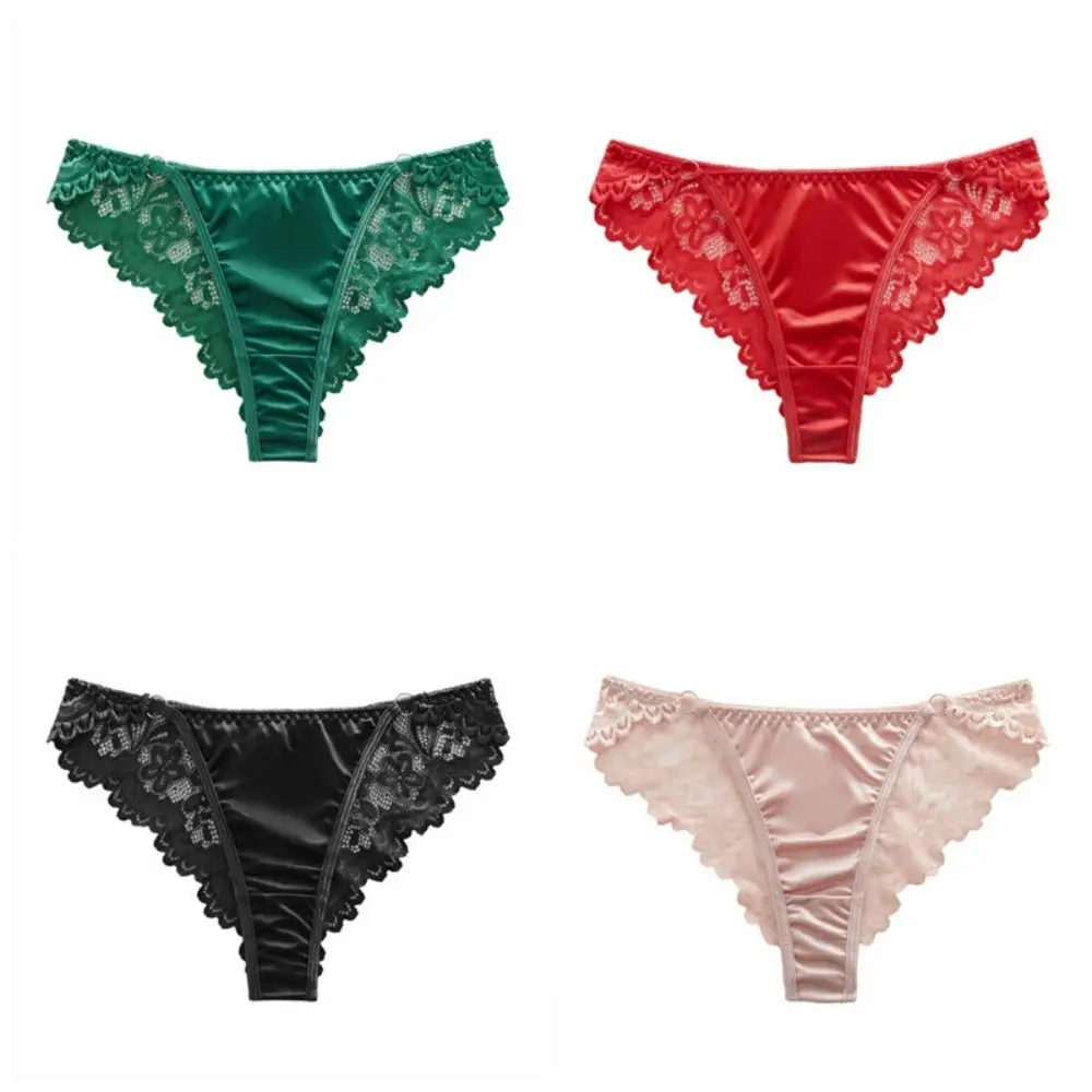

Модные сетчатые атласные шелковые трусики, прозрачные кружевные трусы с цветочным принтом, бесшовные хлопковые женские трусы с промежностью для девочек