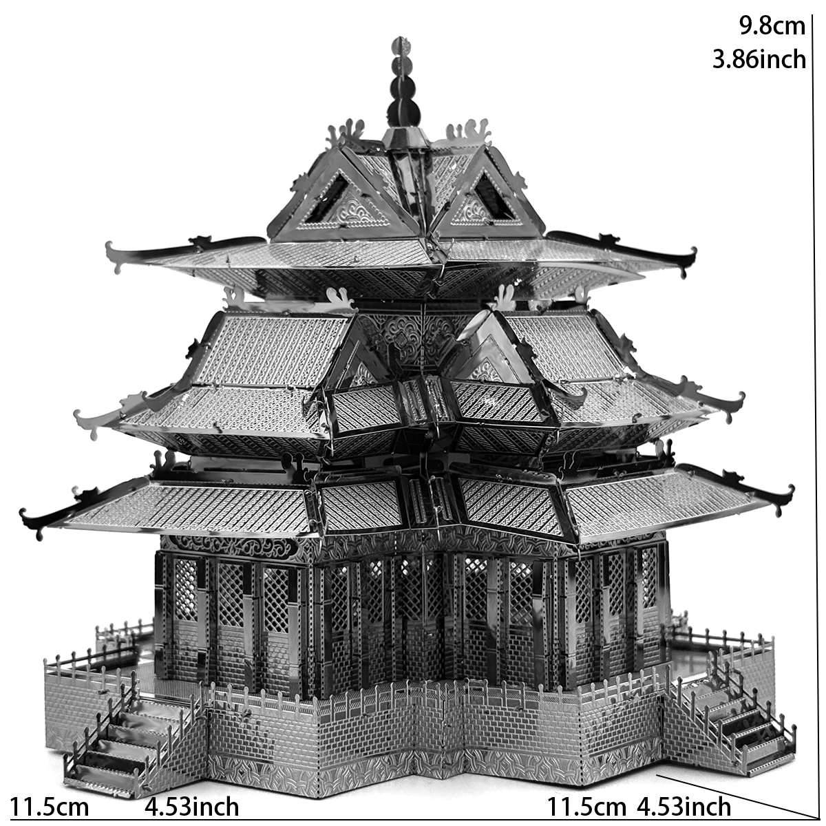 corner tower 3D Metal Puzzle Model Kits DIY Laser Cut Puzzles Jigsaw Toy For Children