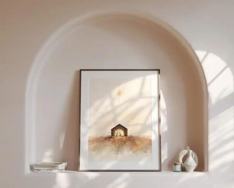 3pcs/set Easter Nativity Scene Art Canvas Print Minimalist Christian Jesus Cross Wall Art Poster for Modern Religious Home Decor view 3