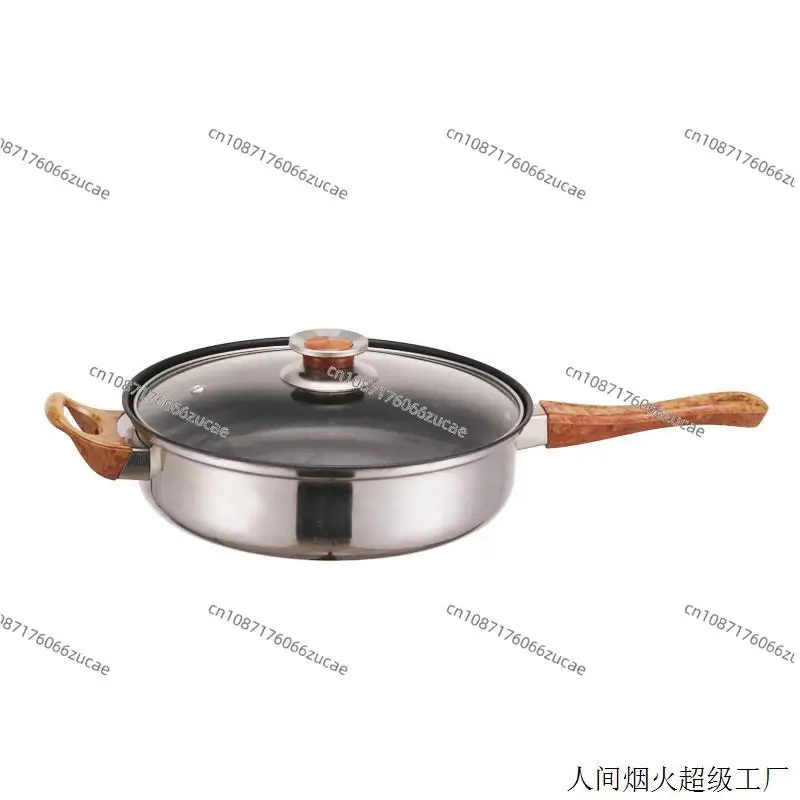 Stainless Steel Pot with Wood Grain Handle Set Pot Set Stainless Steel Set Pot Non-stick Pan