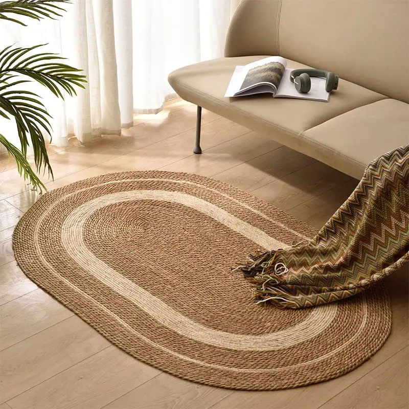 Vine mat living room circular carpet Pucao woven straw mat clothing store B&B decorative mat photography props