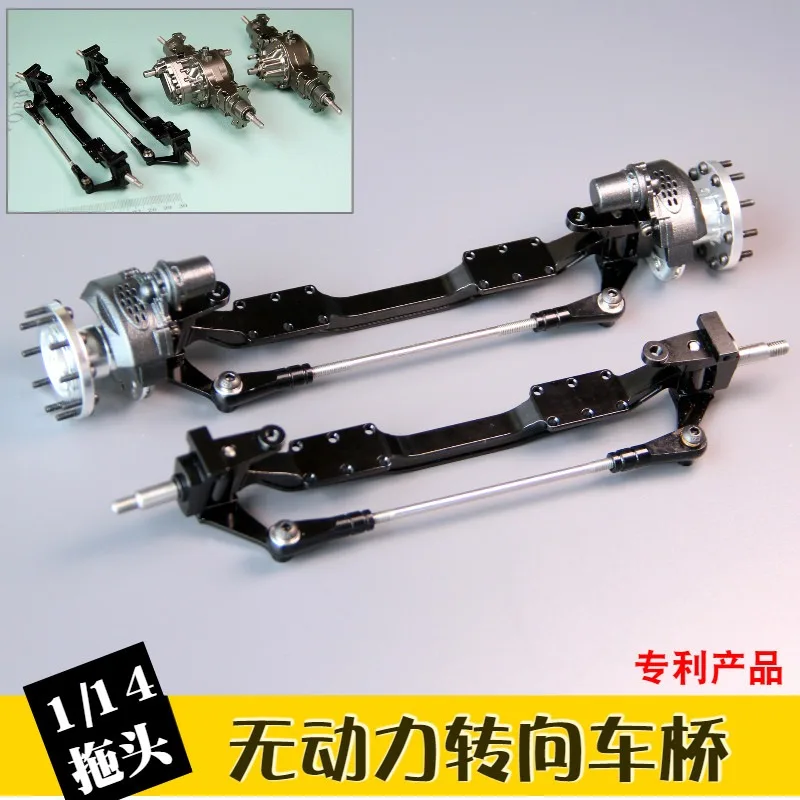 Model 1/14 Truck Tractor Simulation Unpowered Axle with Kingpin Incline Steering 4x2 6x4 Axle