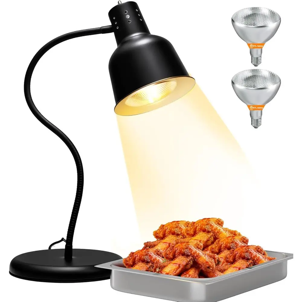 

Лампа для подогрева еды - электрическая лампа для подогрева еды мощностью 250 Вт, малогабаритная, с резиновым основанием, коммерческая, с 2 лампочками, для кейтеринга