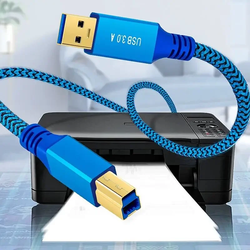 USB 3.0 A męski do B męski Kabel do transmisji danych drukarki Czysta miedź Komputer Szybka transmisja Połączenie komputerowe Port kwadratowy 0,3