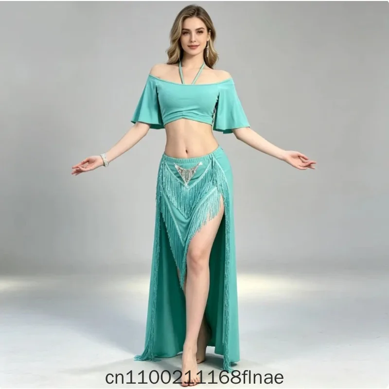 Belly Dance Practice Dress 2026 Summer New Sexy Tassel Dance Dress Set Eastern Dance Performance Dress for Women