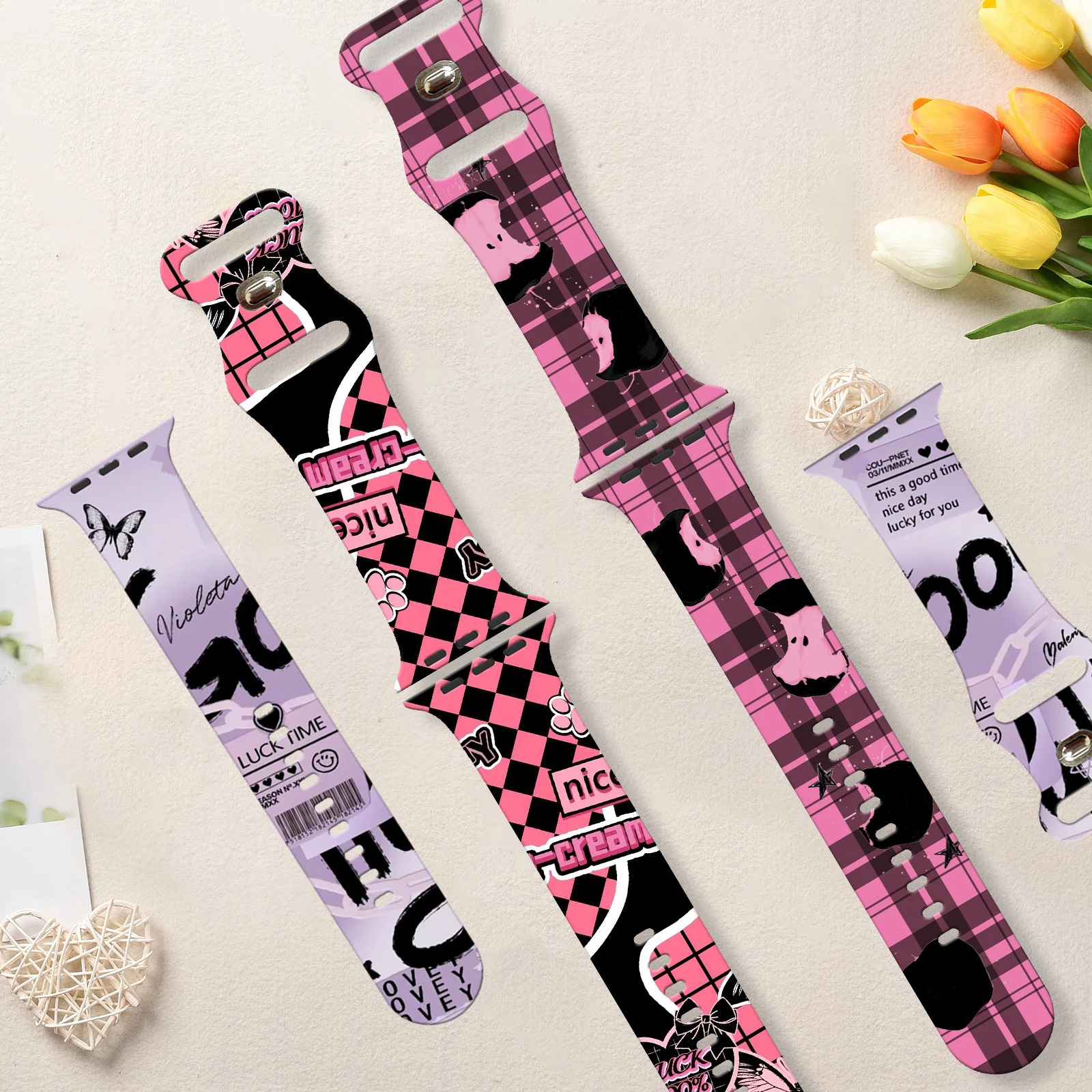 Dark, sweet and cool Strap for Apple Watch 10 9 8 7 Silicone Band Replaceable Bracelet for iWatch 38mm 40mm 41mm 42mm Watchband