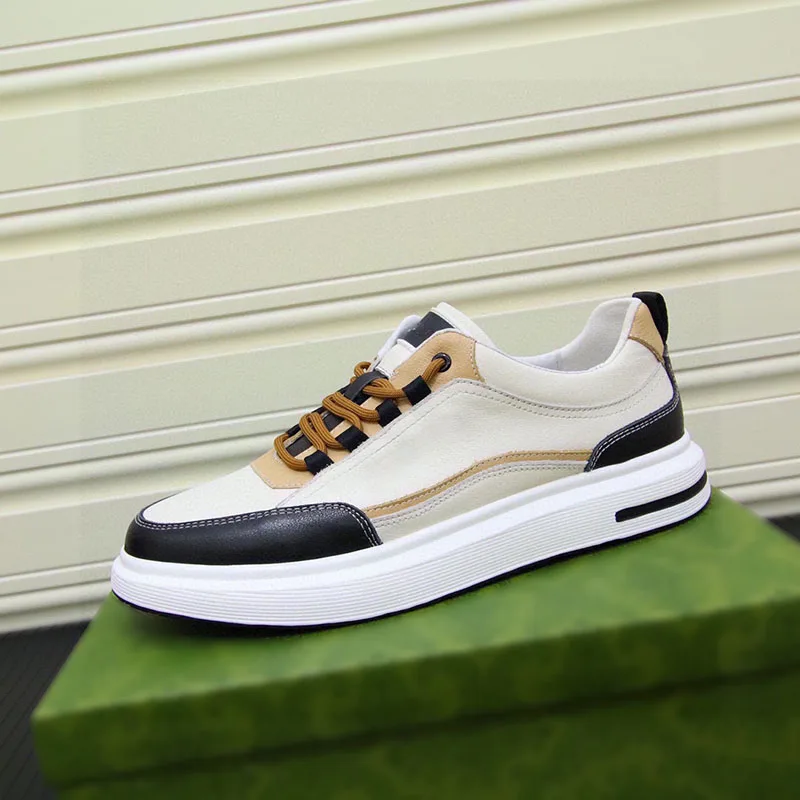 Spring New Breathable Trendy Luxury Board Shoes Light Luxury and High Grade Small White Shoes Men's Top Layer Cowhide