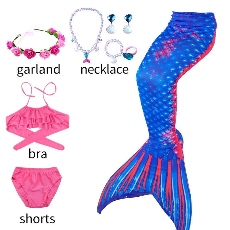 The Mermaid Tails fit for Little Girls,Children Beach/ pool Swimsuit ， Princess Dress Bikini Bathing Costume