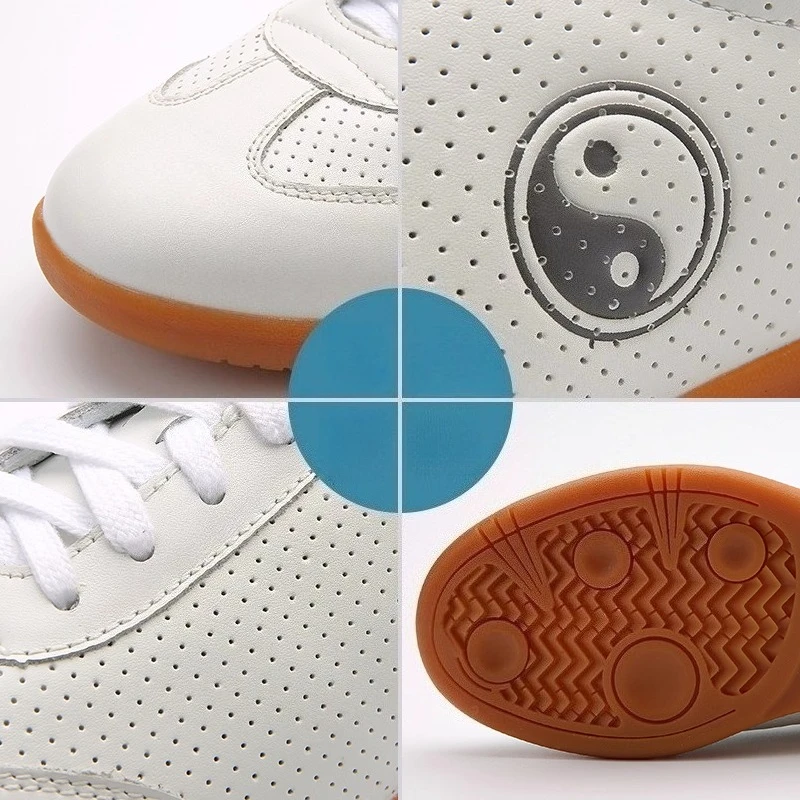 جلد البقر الأصلي الاصطناعية LeatherTai Chi أحذية للكونغ فو وشو فنون الدفاع عن النفس لينة مرنة وحيد خفيفة الوزن الرجال النساء #3