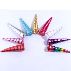 5PCS 3.5 *13.5CM Metallic Glitter Felt Unicorn Horn For Hair Headband Accessories Boutique Horn Head Wear Kids Birthday