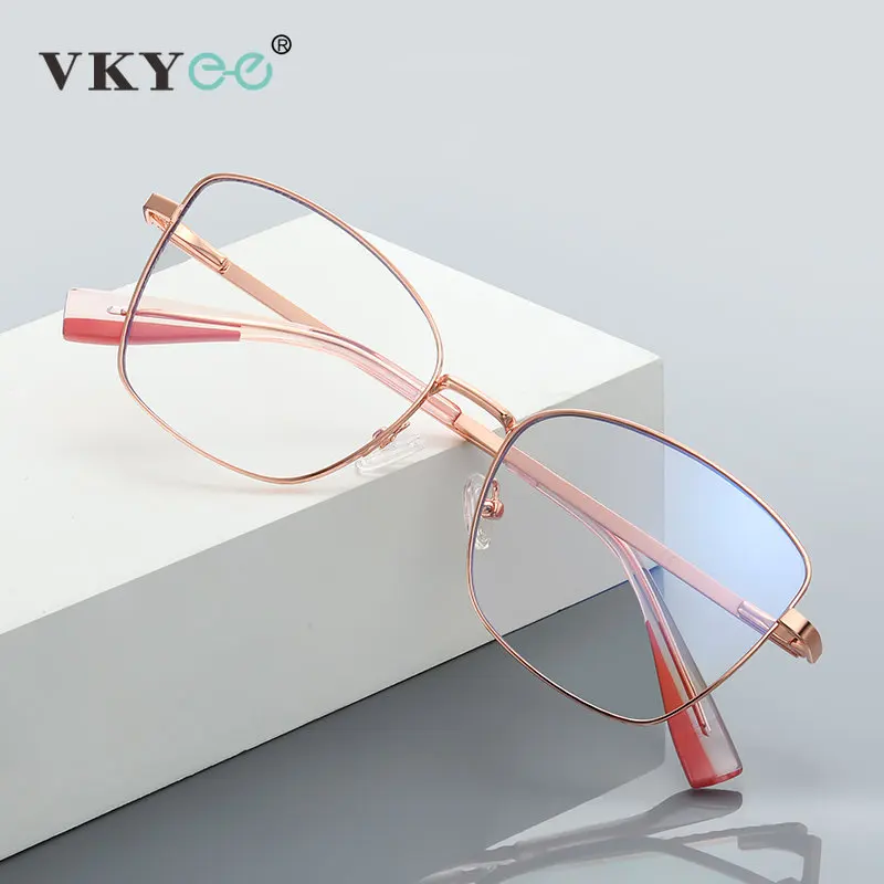 VICKY Metal Classic Reading Glasses Women Myopia Hyperopia Anti Blue Light Prescription CR39 Optical Eyeglasses Frame PFD3077