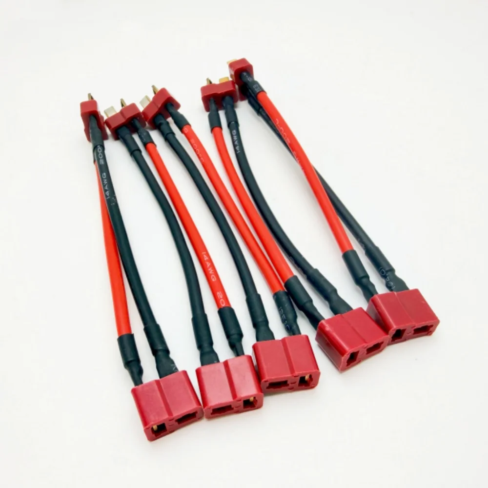 1PCS T Plug Battery Connector Extension Cable Male To Female 14AWG Silicone Wire High Quality