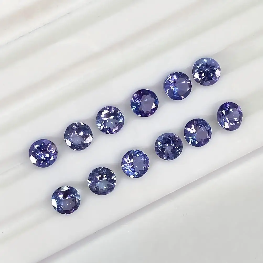 Natural Tanzanite Round Ring, Crystal Clean Clocks and Jewelry Inlaid with Stone Factory Wholesale
