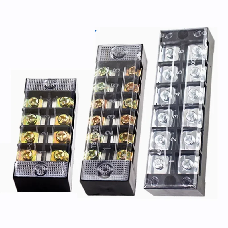 Terminal TB-1504 /2504 /4504 M3 M4 screw 15A 25A 45A 600V electrical power Dual Row Screw Terminal Block