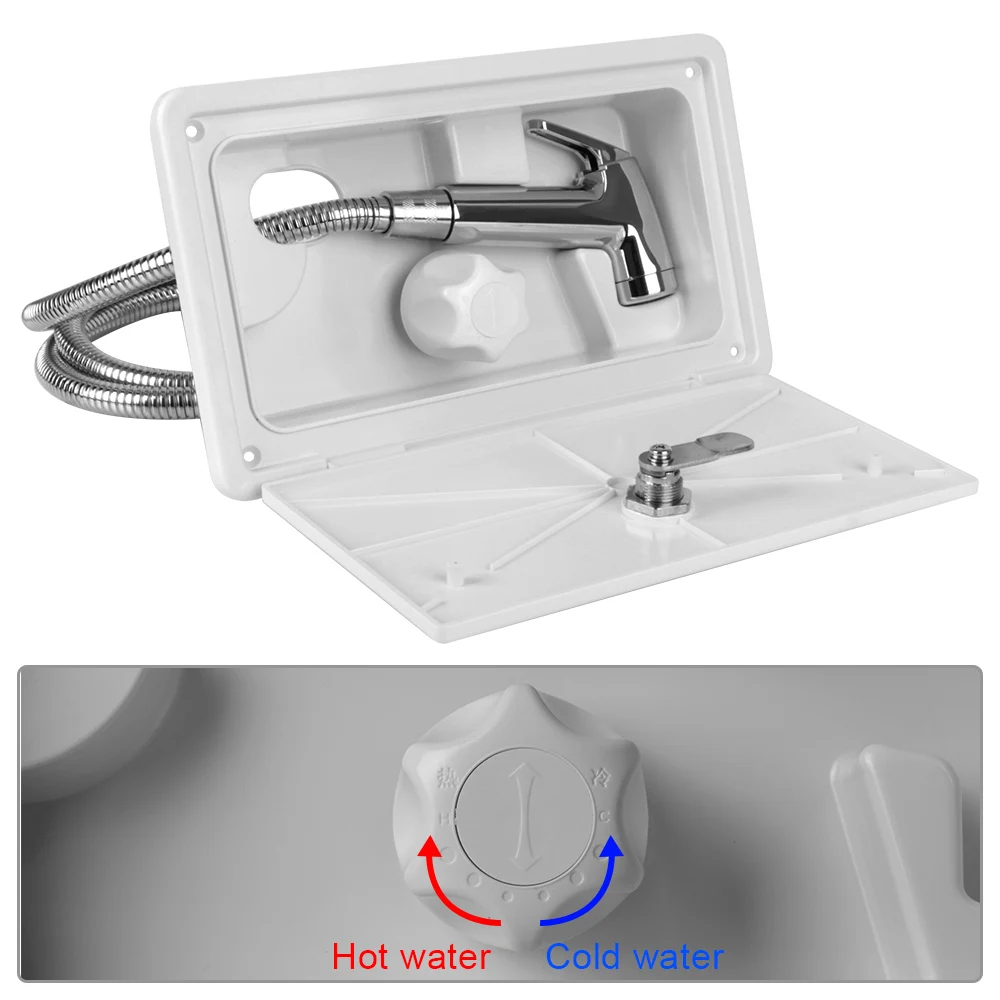 RV External Exterior Shower with Lock RV Shower Box Kit for Boat Marine Camper Motorhome Caravan Camper Accessories