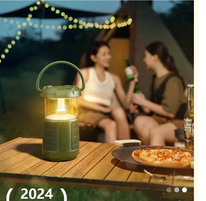 Outdoor-Camping-Lautsprecher mit Atmosphären lampe Wireless Bluetooth tragbarer Subwoofer 360 ° Stereo-Surround-Sound BT Heavy Bass