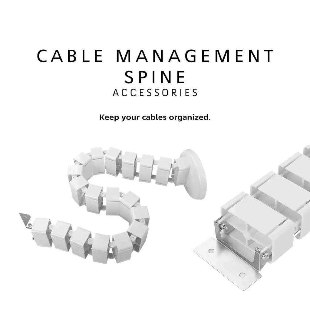 ISRTAO White under Desk Cable Organizer Wire Spine Cable Sleeve Workstation Cleaning Pipe Conduit for Neat Cable Management