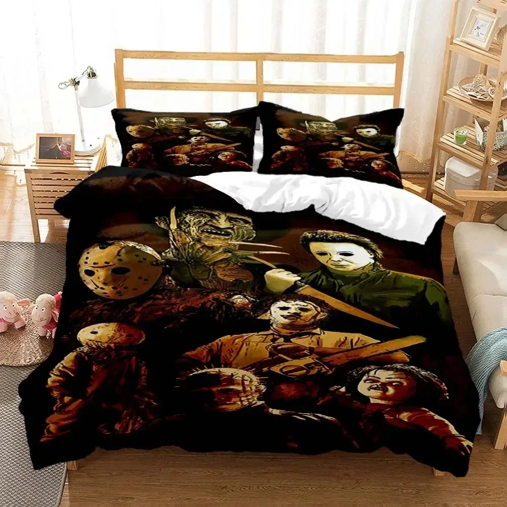 

Halloween Horror Movie Clown Printed Quilt Cover Pillowcase Queen Bedding Set Bedding Set Luxury Personalized Bedding Customized