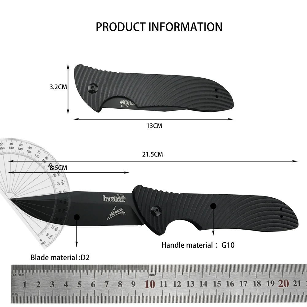 NEW KS 7600 Launch 5 Folding Pocket Knife D2 Steel Tactical Hunting Knives Aluminum/G10  Handle Outdoor EDC Self Defense Tool