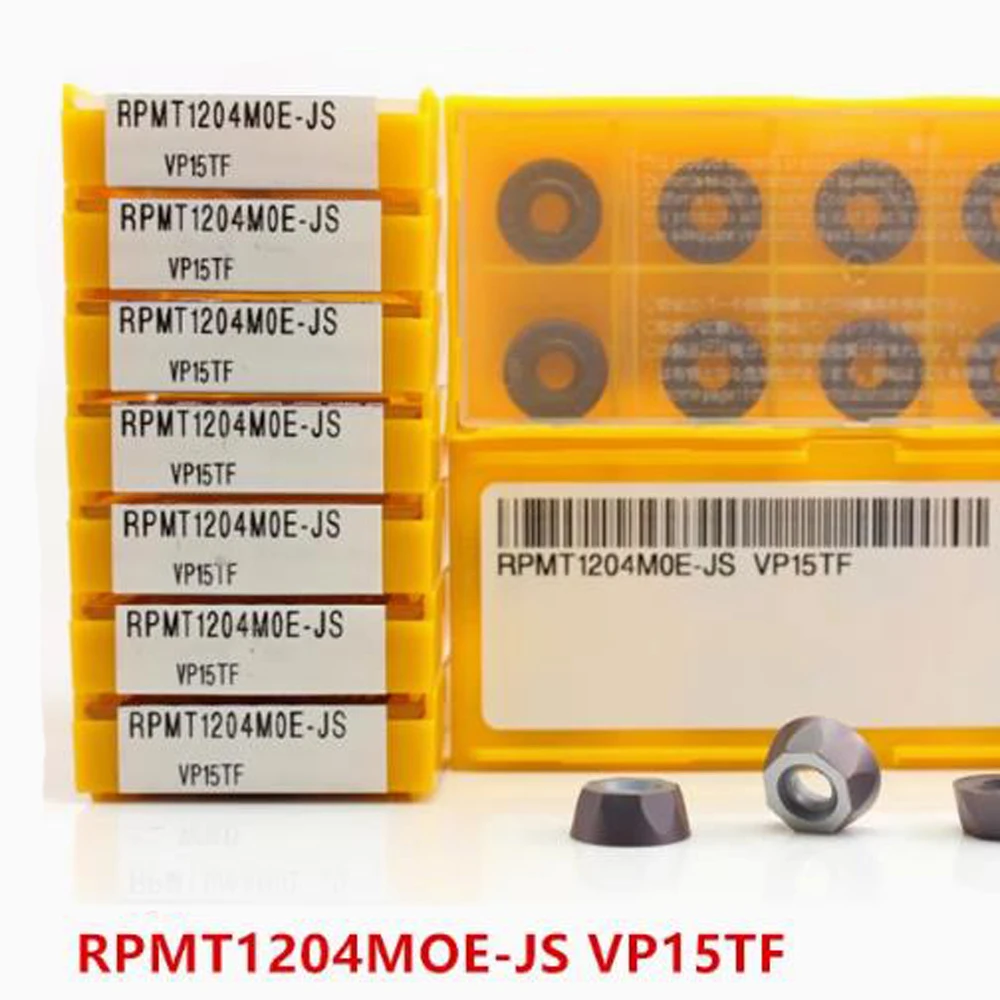Neue original inspizierte platten schneiden cutter RPMT1204MOE-JS vp15tf r6 karbid einsätze rpmt 1204 cnc fräsen tisch werkzeug