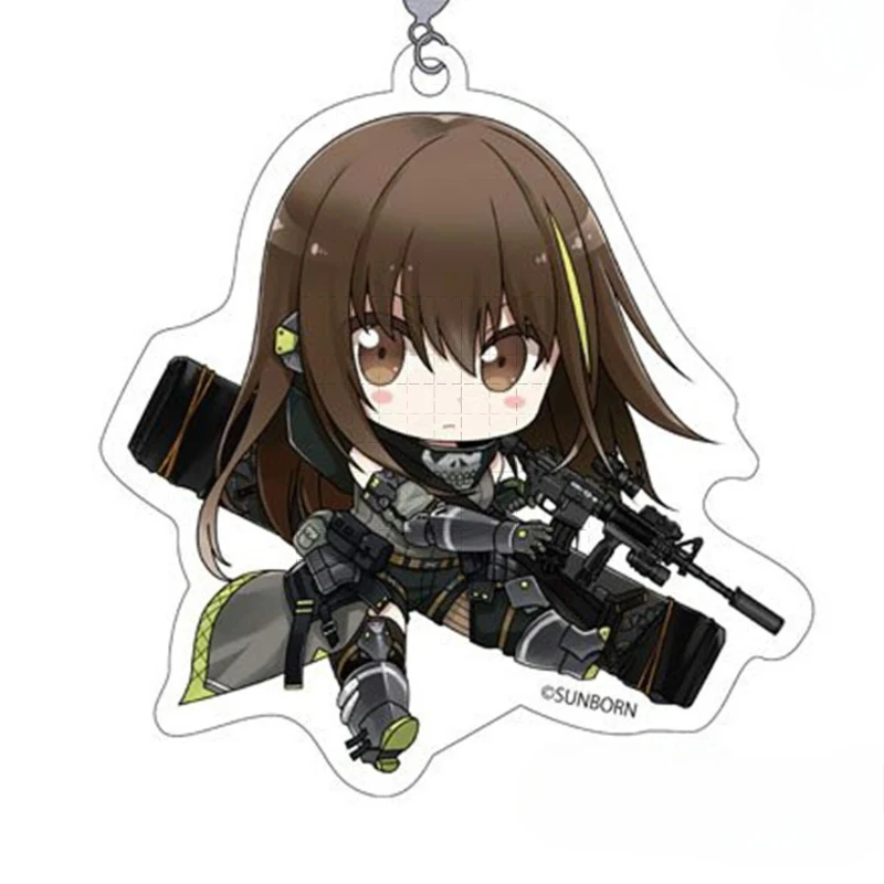 Game Girls Frontline Keychain Doll Anime M4A1 M16A1 UMP45 RO635 UMP9 STAR-15 Acrylic Keyring Pendant for Gift view 3