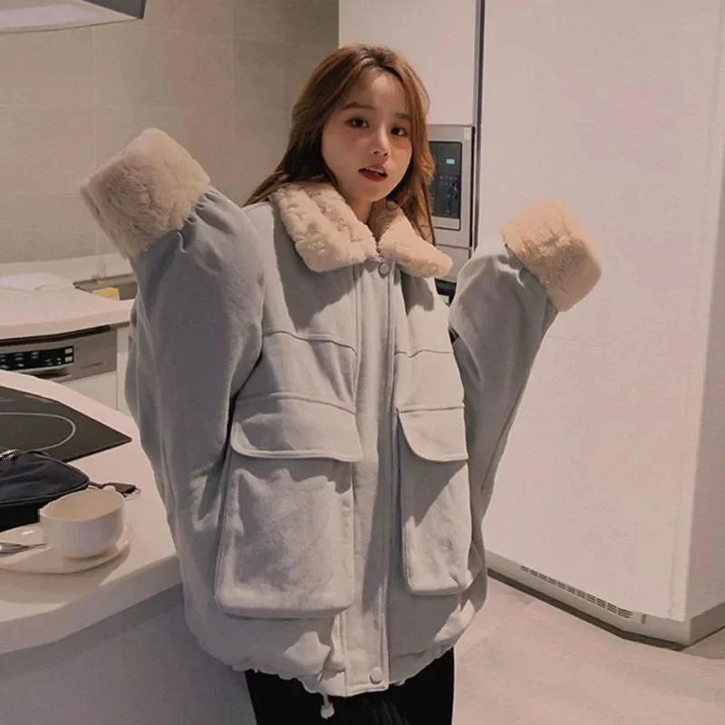 New Jackets for Women Thick Warm Parkas Oversized Double Sided Coat 2025 Korean Fashion Casual Loose Zip Up Jackets Coat Women