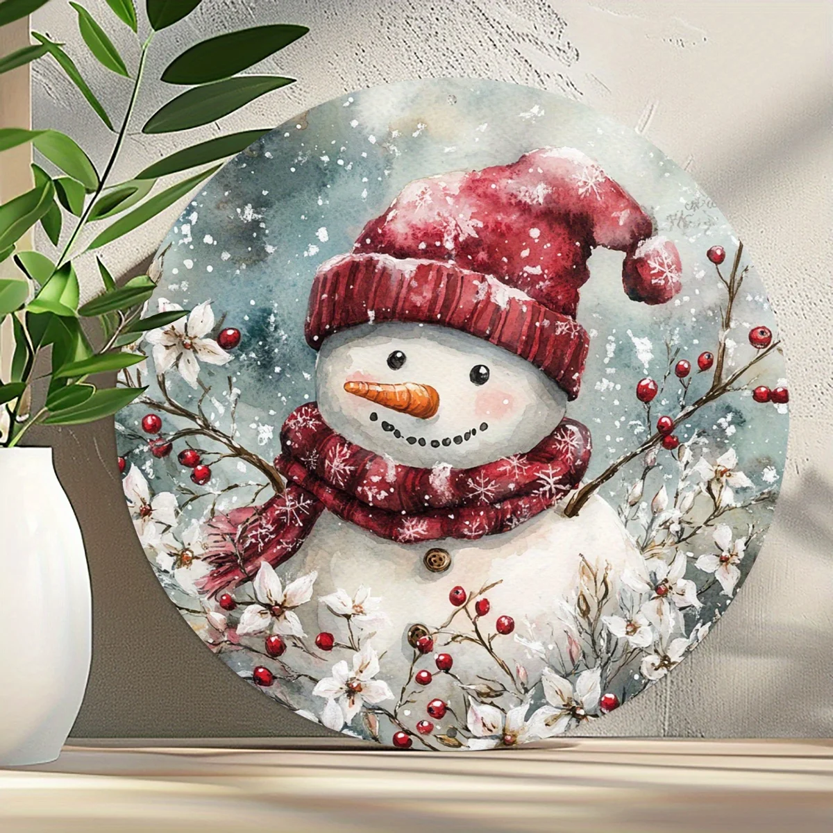 Vintage Snowman Aluminum Wall Sign - 8