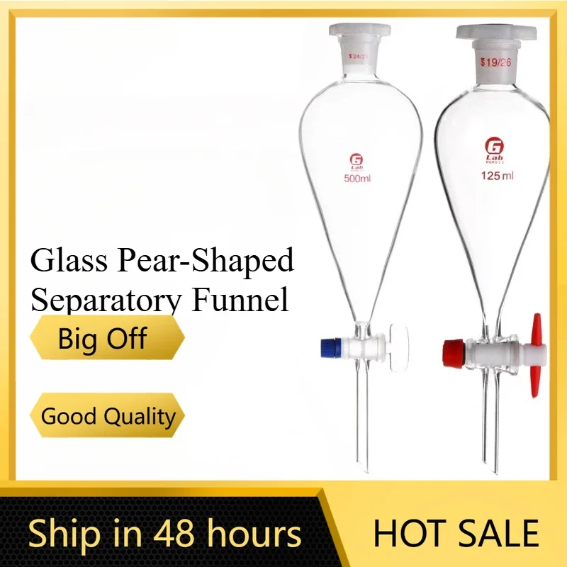 

60ml-1000ml Lab Glass Pear-Shaped Separatory Funnel Separating Eurify Essential Oil Chemical Experiment Separation