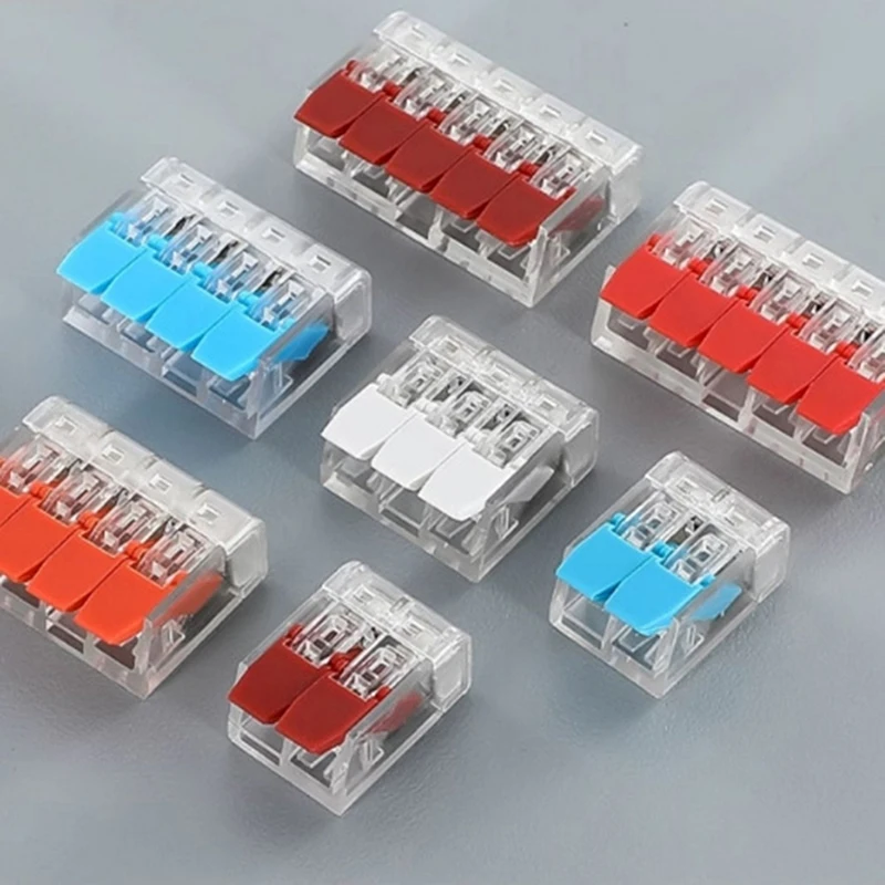 1PC Mini Quick Cable Splicing Connectors Lever Electrical Wire Connector 2/3/4/5Pin Compact Conductor Push-in Terminal Block