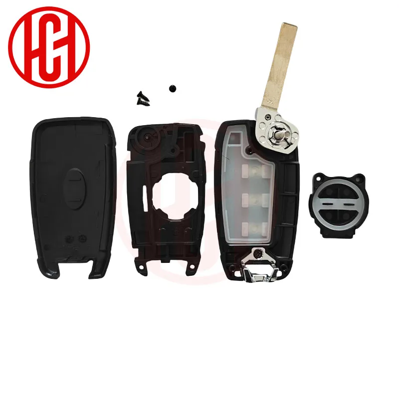 Coque de clé de voiture intelligente pliable à 3/4 boutons, télécommande de remplacement pour HYUNDAI Tucson Elantra Accent Solaris Kona Verna 2017+