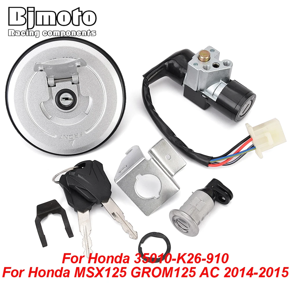 

Motorcycle Fuel Gas Cap Ignition Switch Seat Lock with Key Kit For Honda MSX125 GROM125 AC 2014-2015 35010-K26-910