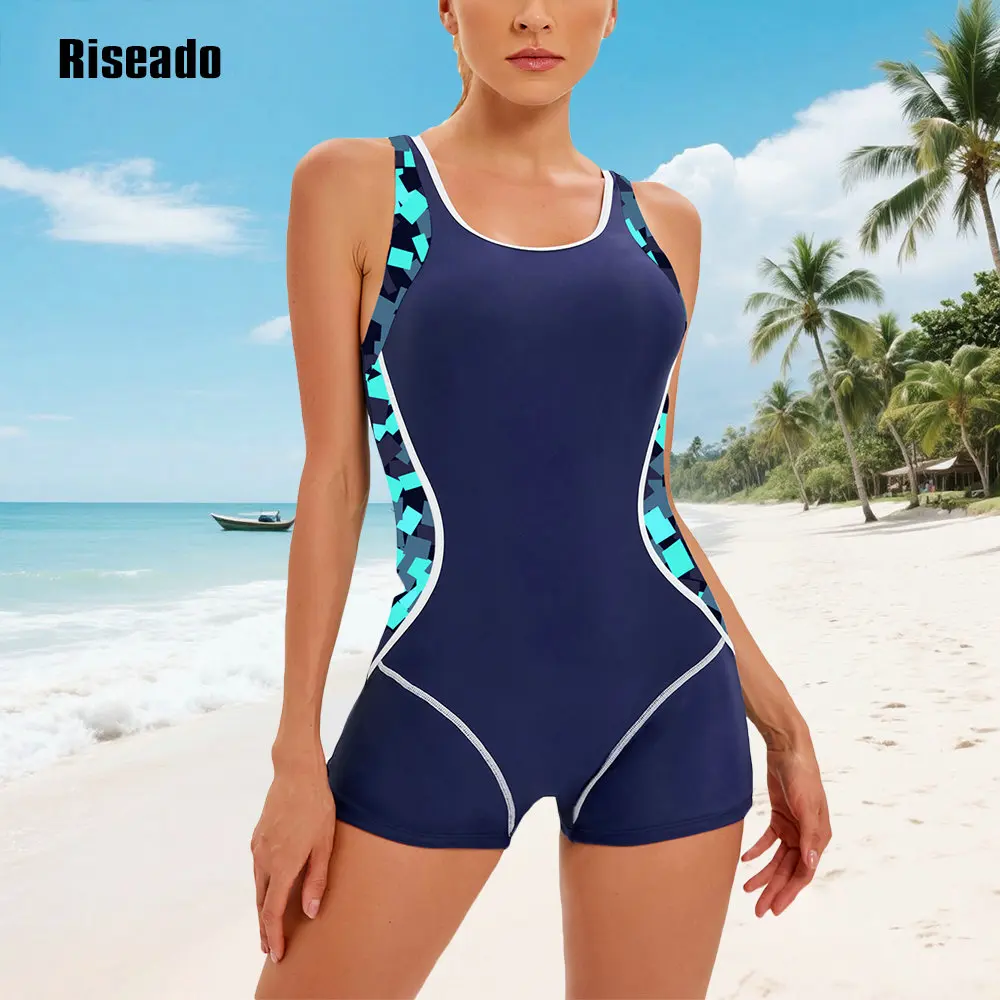

Riseado One Piece Swimsuit Women Boyleg Swimsuits for Women One Piece Tummy Control Bathing Suit Sporty Boyshorts Swimwear