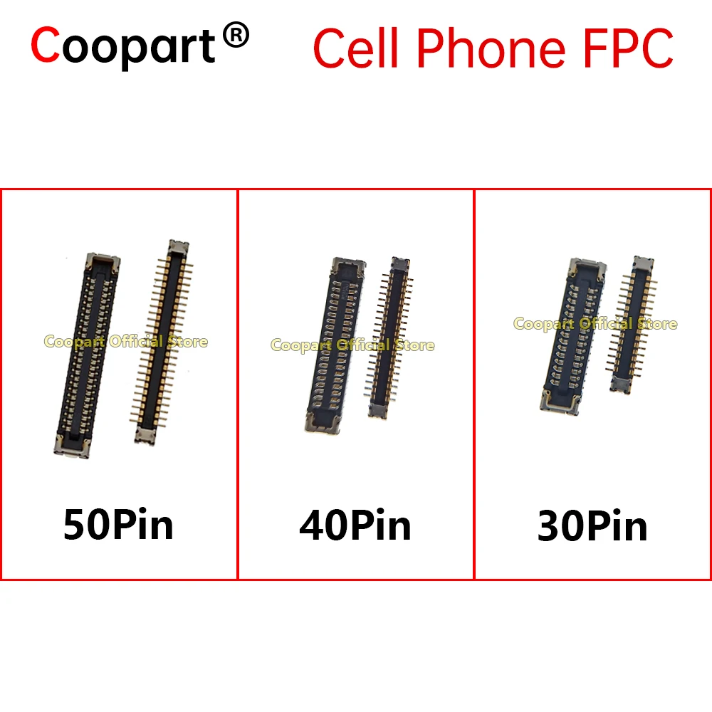 

2Pcs 20 30 40 50 Pin LCD Display Screen FPC Connector On Motherboard For Tecno Ltel Oraimo Infinix USB Charger Charging Port